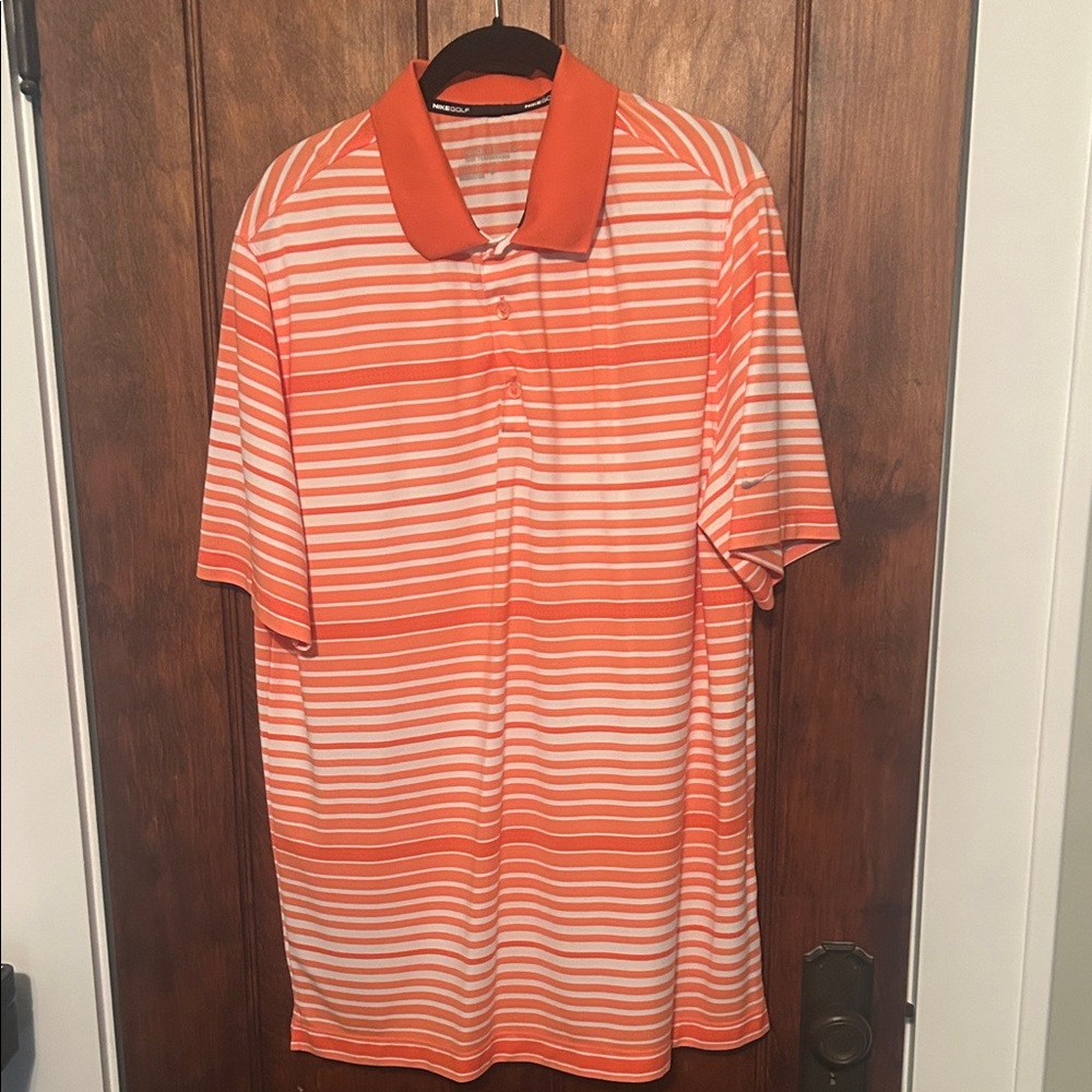Nike Vibrant Orange and White Polo Shirt
